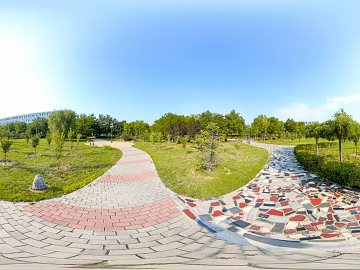 HDR ecological greening garden panorama texture (ID:ffach663103)