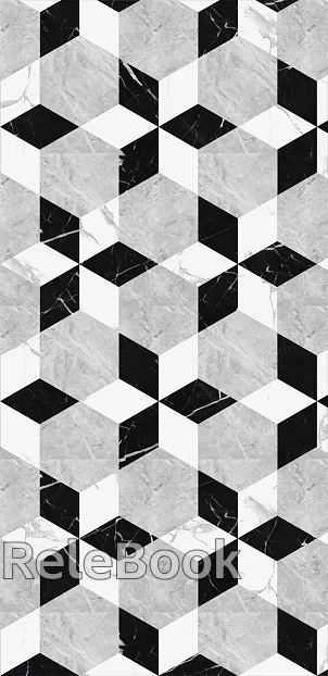 Marble Parquet Black and White Parquet Long Lattice Floor Tile texture