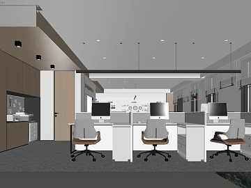 Modern Light Wood Office Space Scene texture (ID:ffaeh570524)