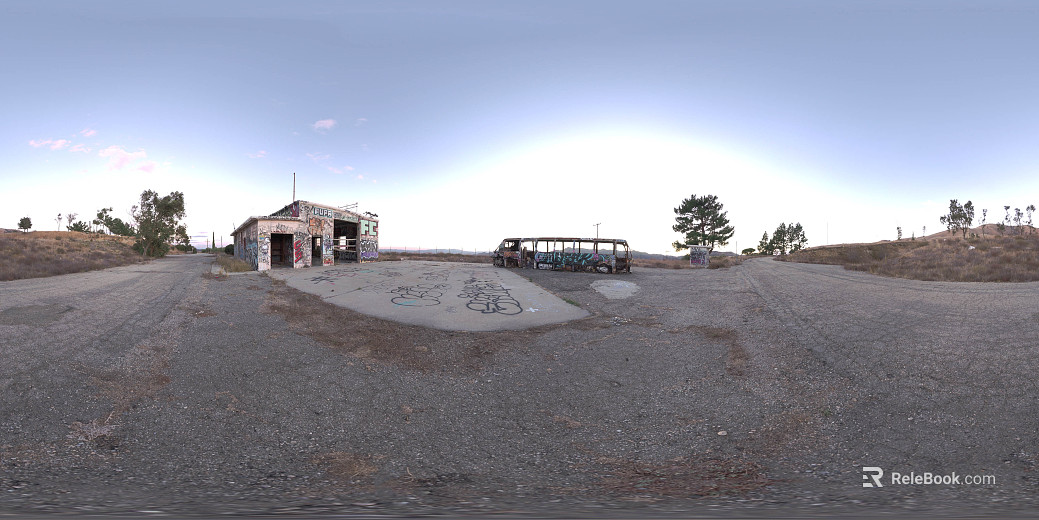 outdoor abandoned building daytime landscape hdr texture