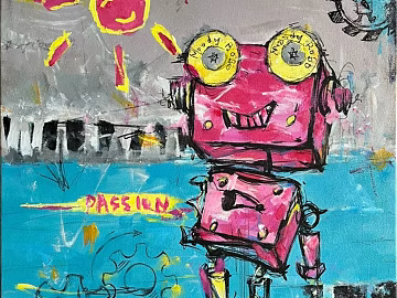 Graffiti wind robot abstract decorative painting texture (ID:ffaeh551874)
