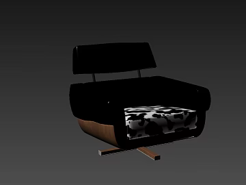 Black and White Pattern Leather Casual Sofa 3d model