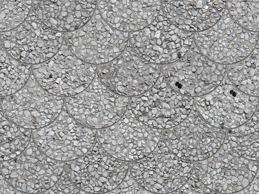 Modern fish scale paving gravel texture
