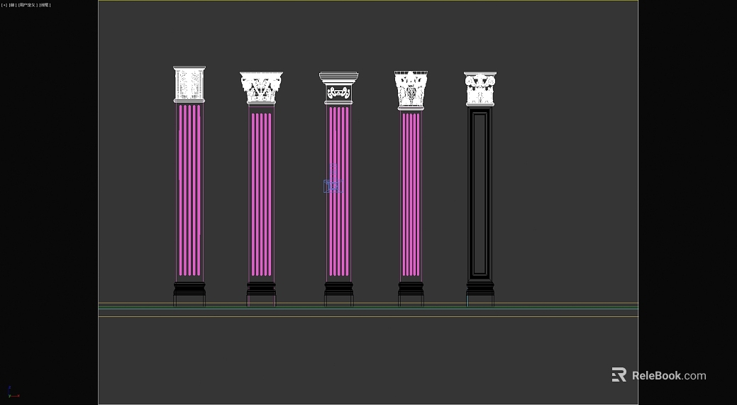 Purple black European carved Roman column building components texture