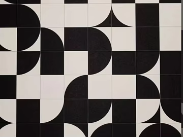Black and white geometric tiles living room floor tile texture (ID:ffaeh369929)