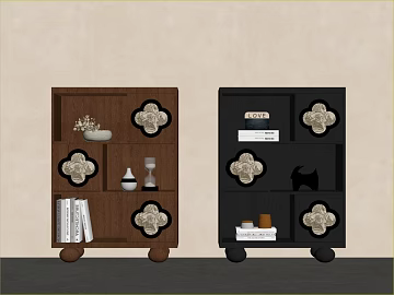 Light Luxury Black Brown Wood Decorative Locker texture (ID:ffaeh744751)