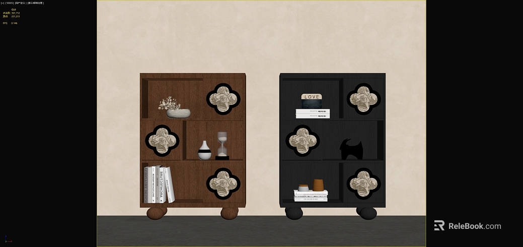 Light Luxury Black Brown Wood Decorative Locker texture