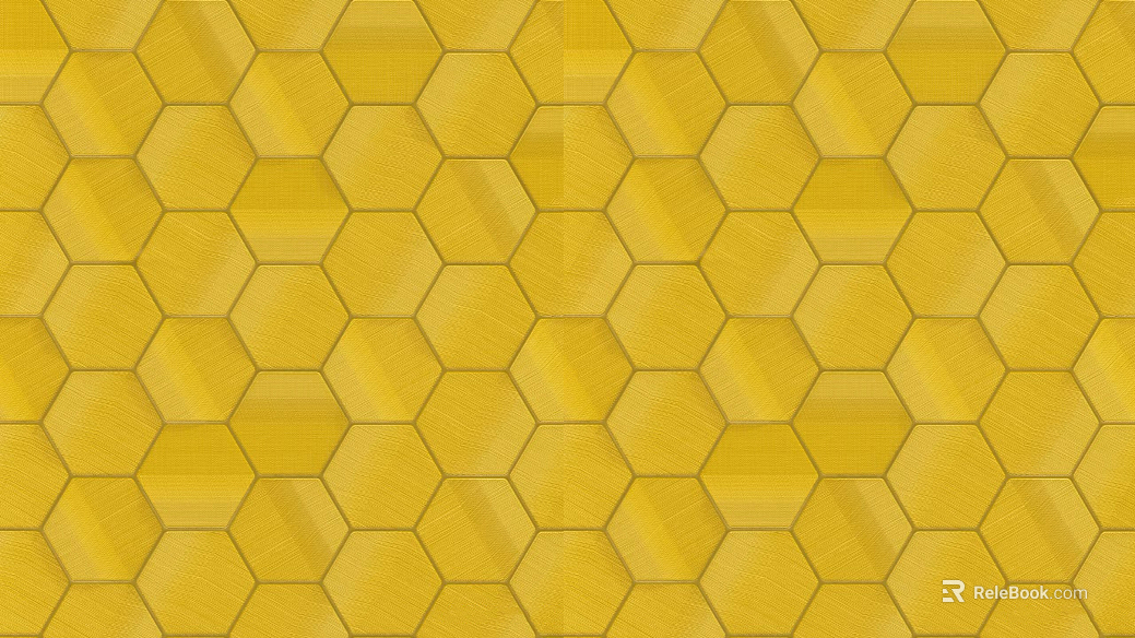 Modern Light Luxury Bright Yellow Hexagon Geometric Wallpaper texture