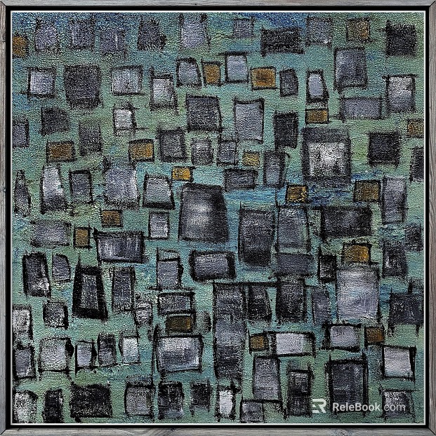 Grey-green abstract geometric decorative painting texture