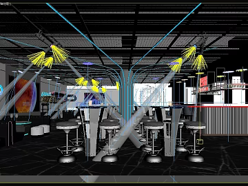 Industrial wind bar scene decoration reference 3d model