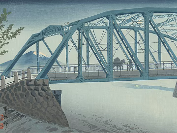 Japanese Ukiyo-e Landscape Painting Japanese Famous Scenic Spot Painting texture (ID:ffaeh353267)