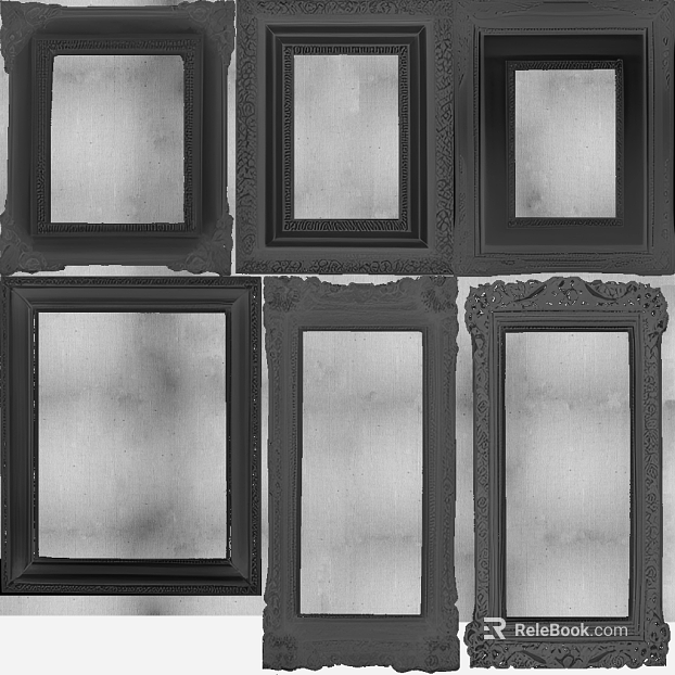 Vintage carved black decorative frame texture