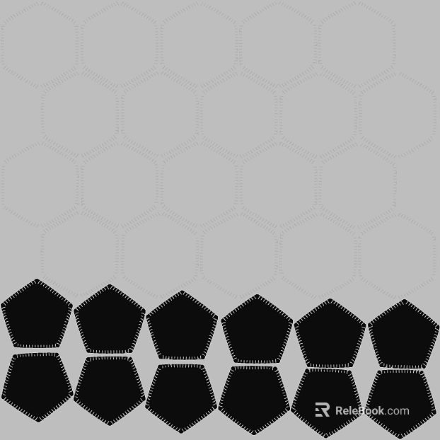 Black and white geometric hexagonal tile wall paving texture