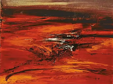 Red abstract texture oil painting (ID:ffach207536)