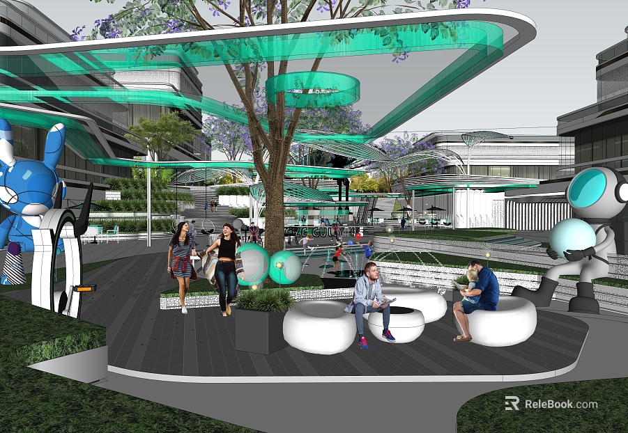 Modern style commercial leisure block texture