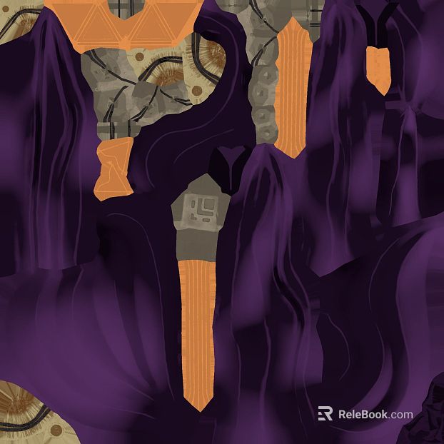 Purple Orange Abstract Style Decorative Painting texture