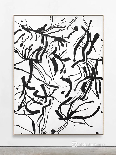 Black and white abstract ink decorative painting texture