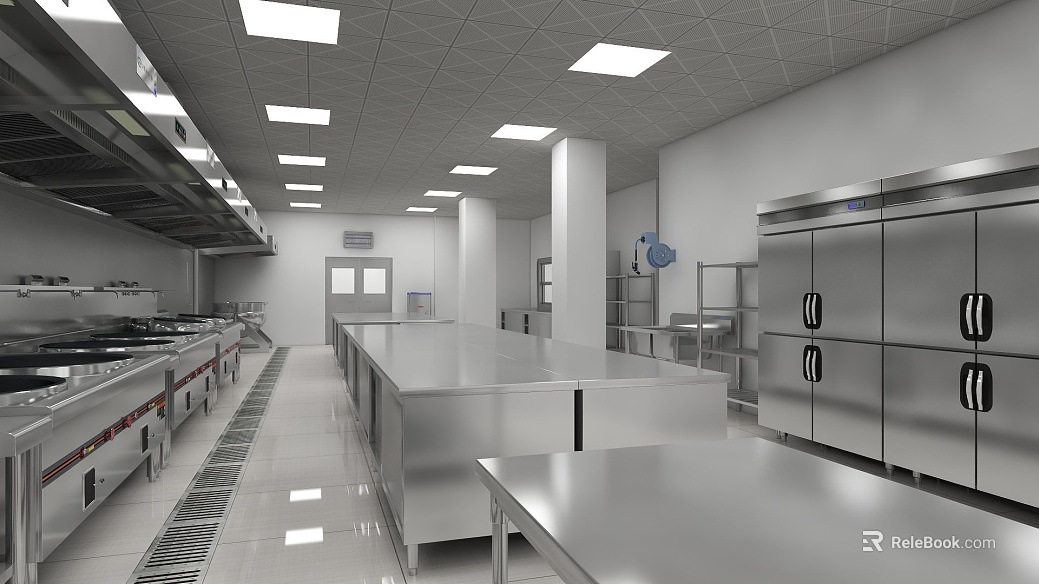 Silver Stainless Steel Commercial Kitchen Equipment texture