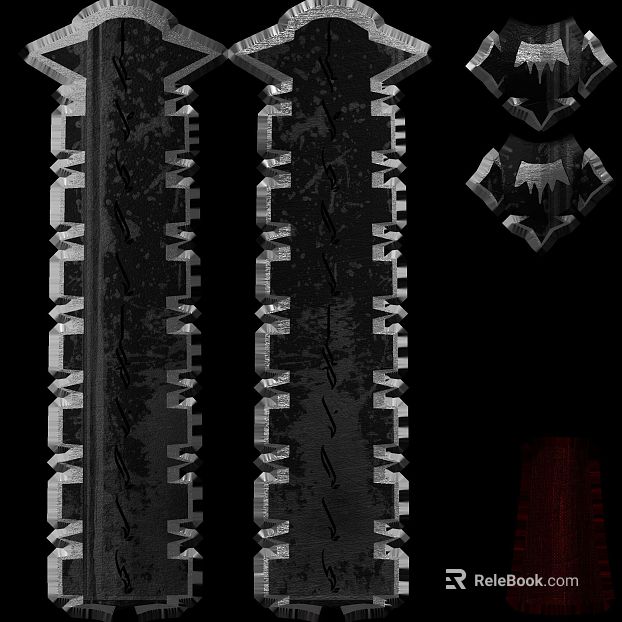 Dark wind old metal decorative components texture
