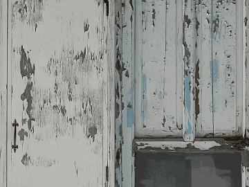 Old white blue old wooden door interior cabinet door 3d model