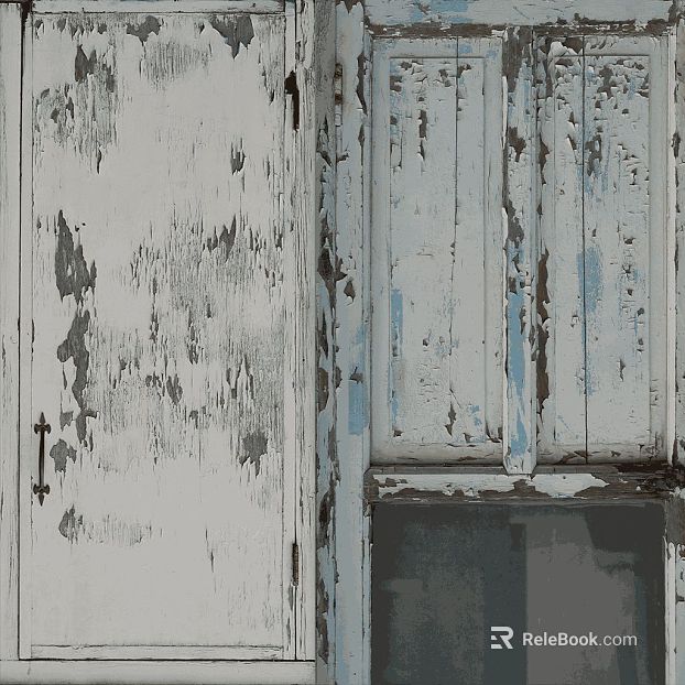 Old white blue old wooden door interior cabinet door texture