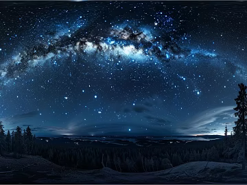 Outdoor Dusk Starry Sky Panorama HDR texture (ID:ffach014255)