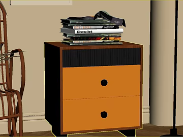 Brown yellow contrast solid wood bedside table texture (ID:ffaeh592584)