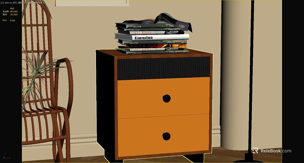 Brown yellow contrast solid wood bedside table texture