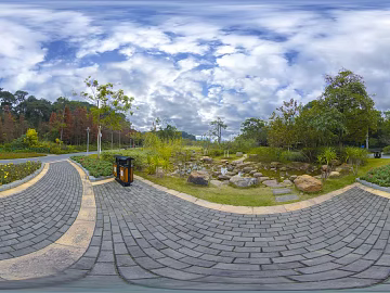 HDR ecological greening garden panorama texture (ID:ffach249503)