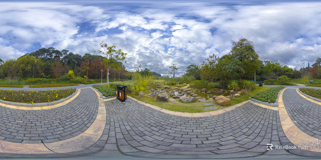 HDR ecological greening garden panorama texture