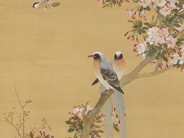 Chinese flower and bird painting texture (ID:ffach315456)
