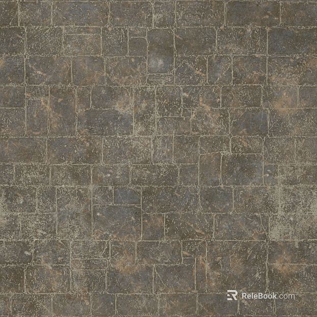 Dark gray antique brick courtyard pavement texture