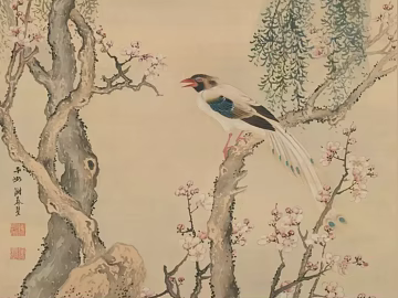 Chinese flower and bird painting 3d model