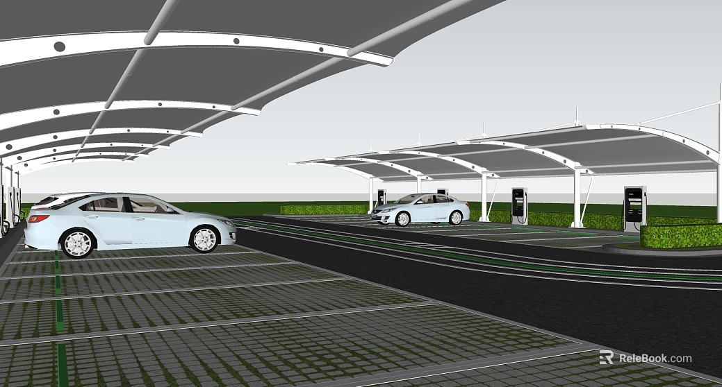 Modern new energy vehicle charging station texture