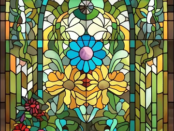 Colorful vintage stained glass texture (ID:ffach282290)