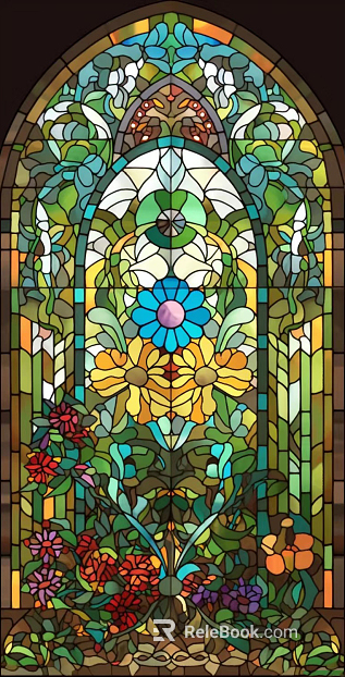 Colorful vintage stained glass texture