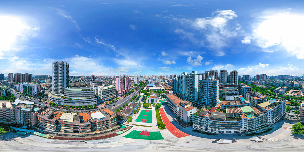 HDR urban ecological greening panorama texture