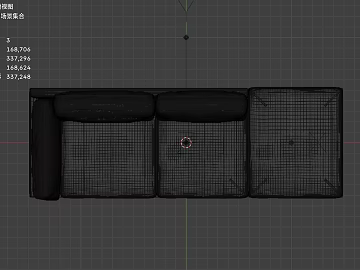 Black Soft Leather Three-Seat Sofa texture (ID:ffaeh264664)
