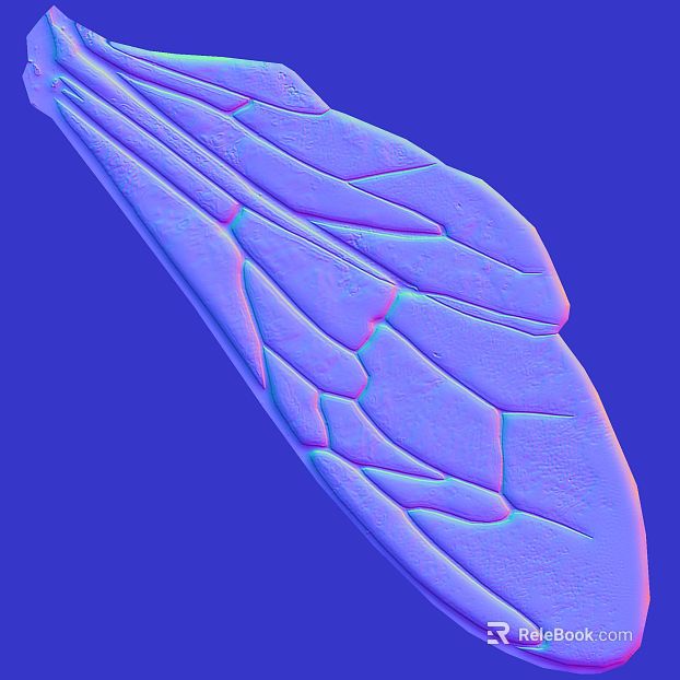 Blue purple gradient worm wing normal map texture
