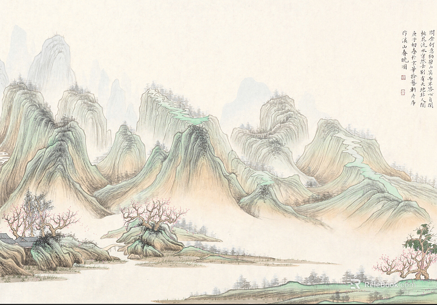 chinese landscape painting texture