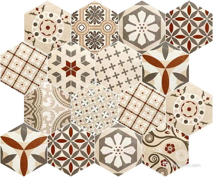 Hexagonal brick hexagonal color small square brick texture