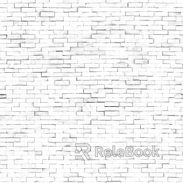 Brick wall tile black and white seamless texture