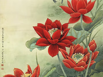 New Chinese style decorative painting meticulous painting texture (ID:ffach210880)