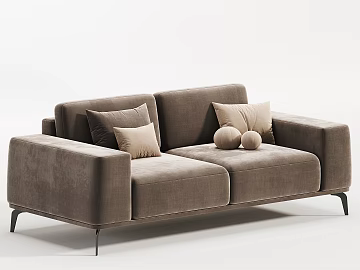 Modern brown flannel double sofa texture (ID:ffaeh913716)