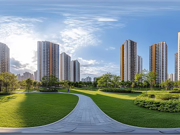 Clean Greenbelt City HDR texture (ID:ffach062950)