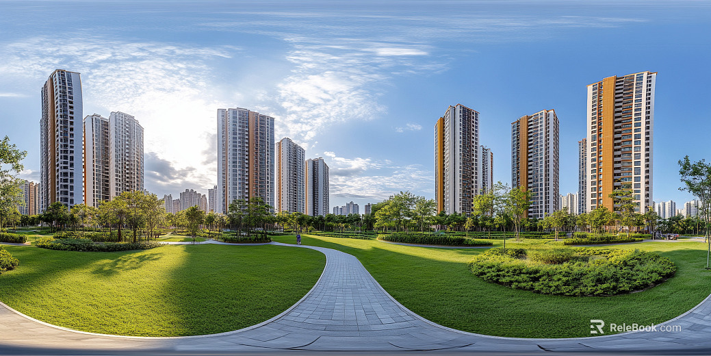 Clean Greenbelt City HDR texture