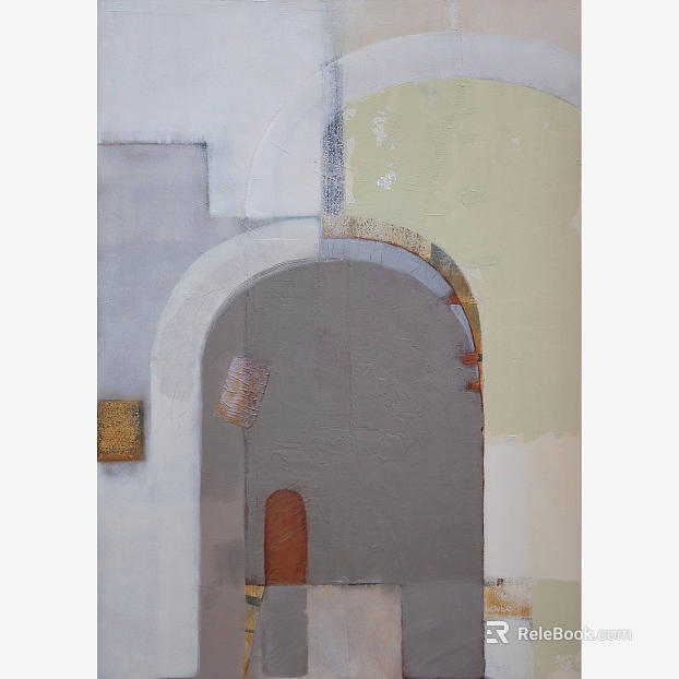 Morandi-toned abstract decorative painting, living room wall art texture