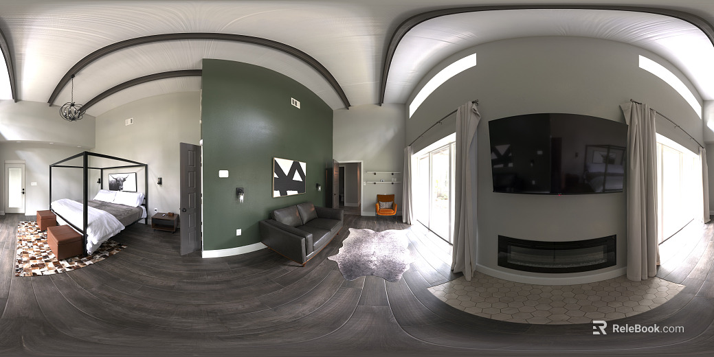 Modern European Residence Bedroom HDR Daytime texture