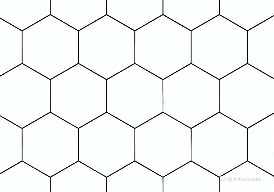 Hexagonal Brick Hexagonal Lattice Black and White texture