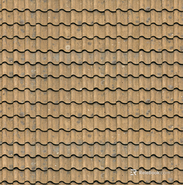Yellow tile red roof tile clay tile Chinese style tile texture